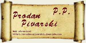 Prodan Pivarski vizit kartica
